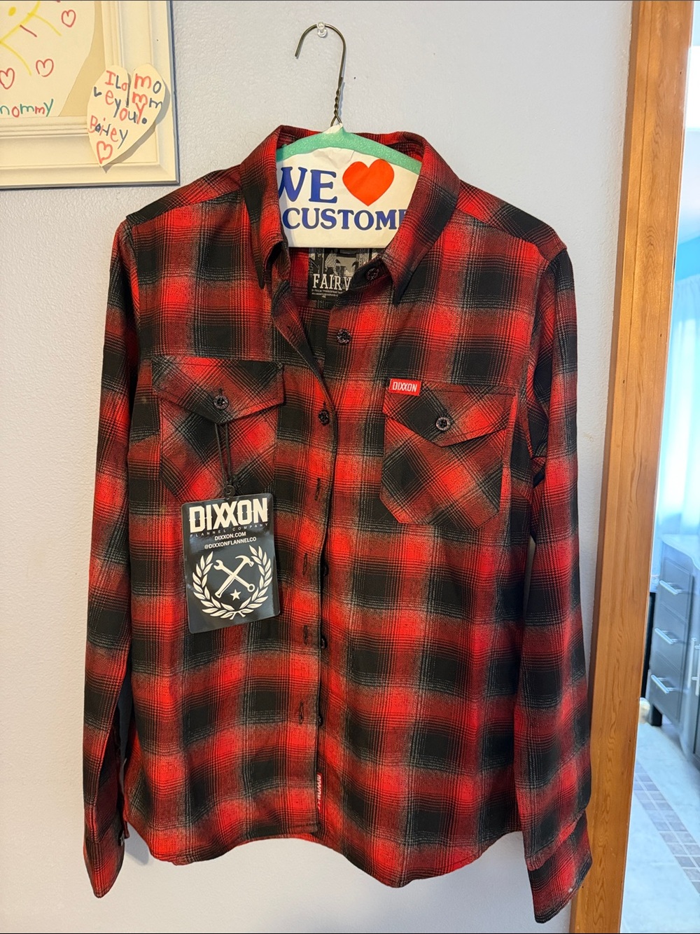 DIXXON Red and Black Plaid Button-Down Shirt